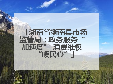 湖南省衡南县市场监管局：政务服务“加速度” 消费维权“暖民心”
