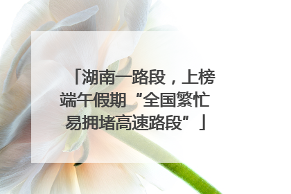湖南一路段，上榜端午假期“全国繁忙易拥堵高速路段”