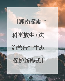 湖南探索“科学放生+法治善行”生态保护新模式