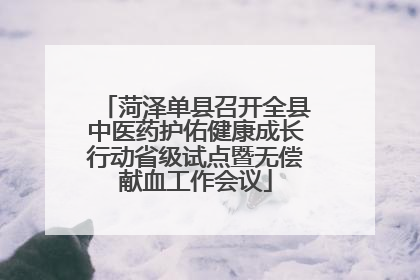 菏泽单县召开全县中医药护佑健康成长行动省级试点暨无偿献血工作会议