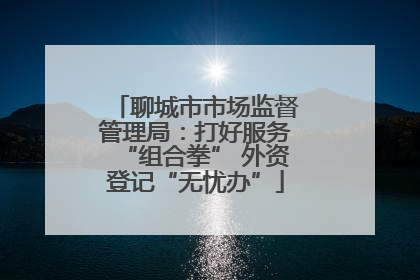 聊城市市场监督管理局：打好服务“组合拳” 外资登记“无忧办”
