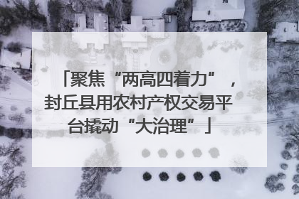 聚焦“两高四着力”，封丘县用农村产权交易平台撬动“大治理”