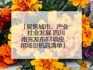 聚焦城市、产业、社会发展 四川南充发布83项应用场景机遇清单