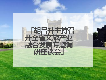 胡昌升主持召开全省文旅产业融合发展专题调研座谈会
