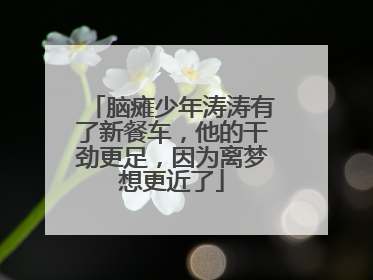 脑瘫少年涛涛有了新餐车，他的干劲更足，因为离梦想更近了