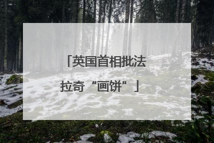 英国首相批法拉奇“画饼”