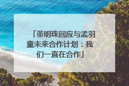 董明珠回应与孟羽童未来合作计划：我们一直在合作