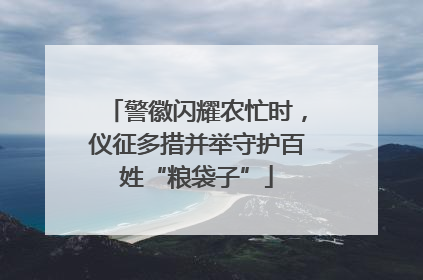 警徽闪耀农忙时，仪征多措并举守护百姓“粮袋子”