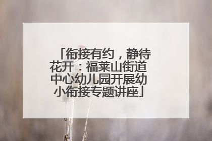 衔接有约，静待花开：福莱山街道中心幼儿园开展幼小衔接专题讲座