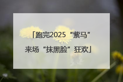 跑完2025“紫马” 来场“抹黑脸”狂欢