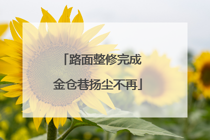 路面整修完成 金仓巷扬尘不再