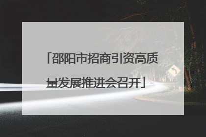 邵阳市招商引资高质量发展推进会召开