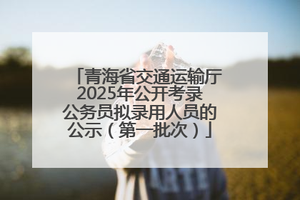 青海省交通运输厅2025年公开考录公务员拟录用人员的公示（第一批次）