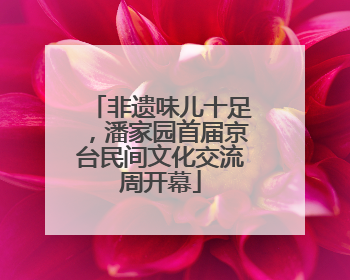 非遗味儿十足，潘家园首届京台民间文化交流周开幕