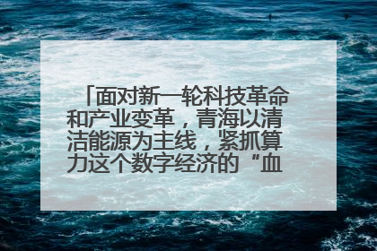 面对新一轮科技革命和产业变革，青海以清洁能源为主线，紧抓算力这个数字经济的“血液”、科技主权的“筹码”、产业升级的“杠杆”、绿色转型的“支点”，勇于撬动国家“双碳”战略、“东数西算”工程重大发展新机遇