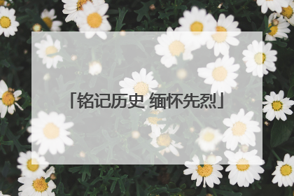 铭记历史 缅怀先烈