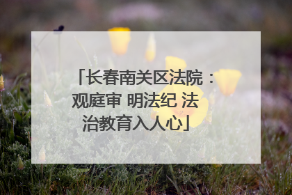 长春南关区法院：观庭审 明法纪 法治教育入人心