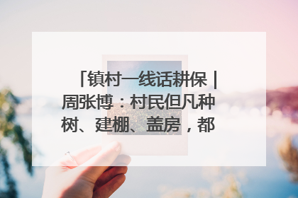 镇村一线话耕保｜周张博：村民但凡种树、建棚、盖房，都要向街道报批