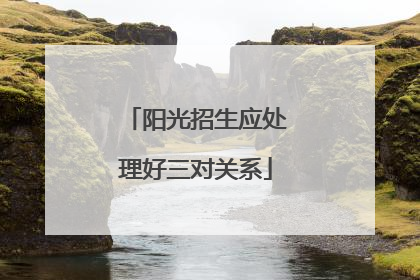 阳光招生应处理好三对关系