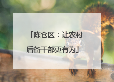陈仓区：让农村后备干部更有为