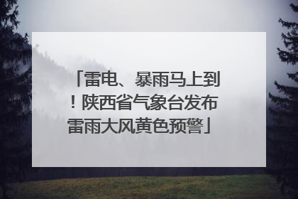 雷电、暴雨马上到！陕西省气象台发布雷雨大风黄色预警