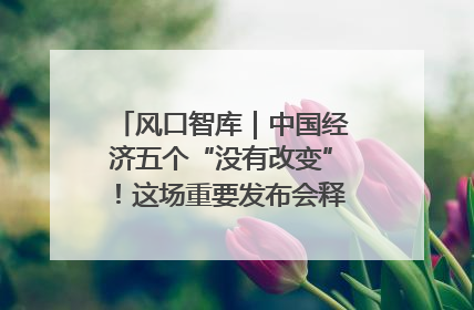 风口智库｜中国经济五个“没有改变”！这场重要发布会释放三点信号