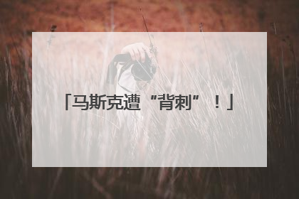 马斯克遭“背刺”！