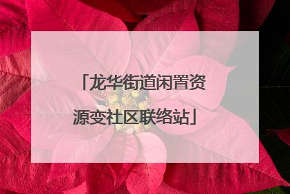 龙华街道闲置资源变社区联络站