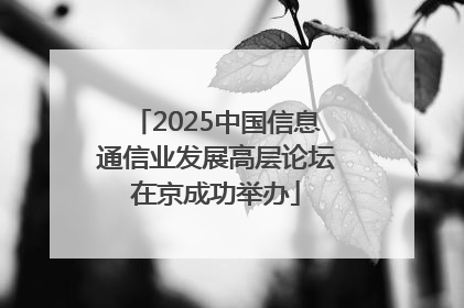 2025中国信息通信业发展高层论坛在京成功举办