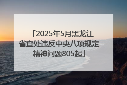 2025年5月黑龙江省查处违反中央八项规定精神问题805起
