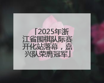 2025年浙江省围棋队际赛开化站落幕，嘉兴队荣膺冠军