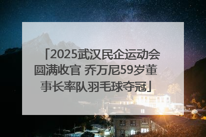 2025武汉民企运动会圆满收官 乔万尼59岁董事长率队羽毛球夺冠