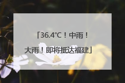 36.4℃！中雨！大雨！即将抵达福建