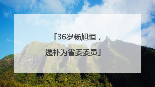 36岁杨旭恒，递补为省委委员