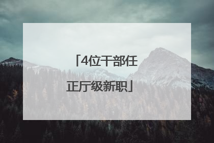 4位干部任正厅级新职