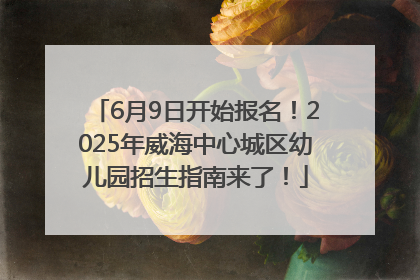 6月9日开始报名！2025年威海中心城区幼儿园招生指南来了！