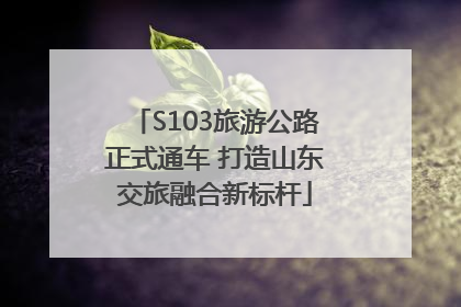 S103旅游公路正式通车 打造山东交旅融合新标杆